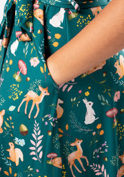 Jamila Woodland Animal Print Midi Dress
