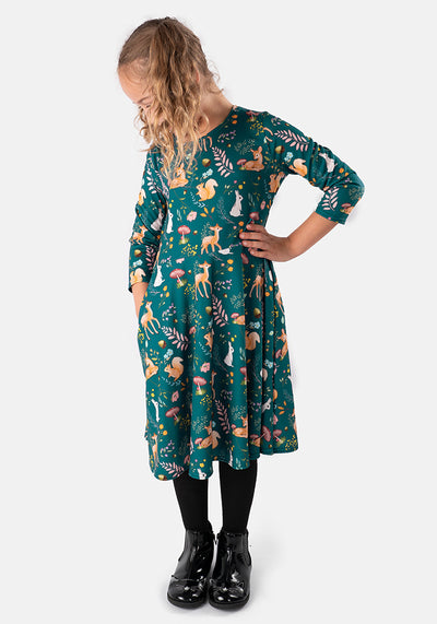 Children's Woodland Animal Print Dress (Jamila)