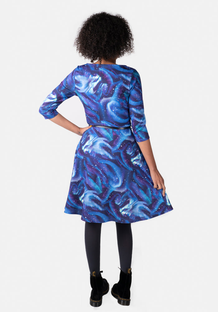 Jane Blue Northern Lights Print Dress