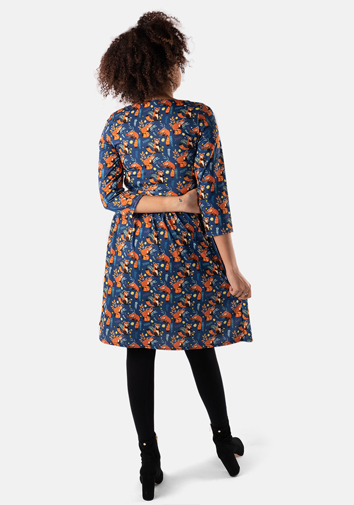 Jasper Red Pandas Print Dress