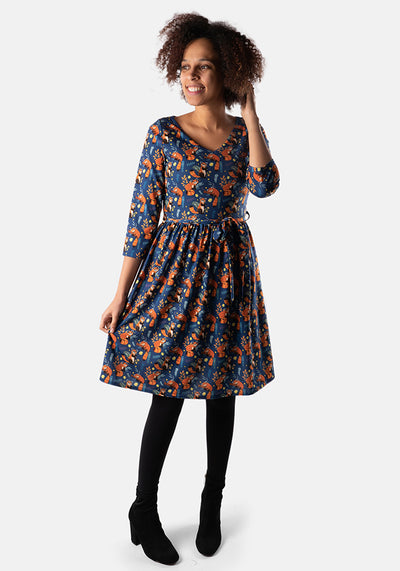 Jasper Red Pandas Print Dress