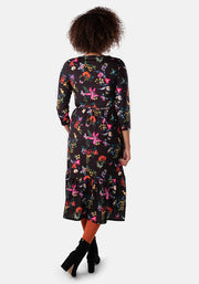 Javeria Botanical Print Midi Dress