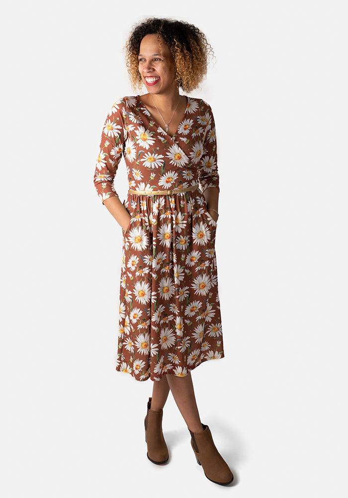 Jenni Autumn Daisy Print Midi Dress