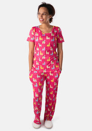 Jermaine Polka Dot Llama Print Pyjama Set