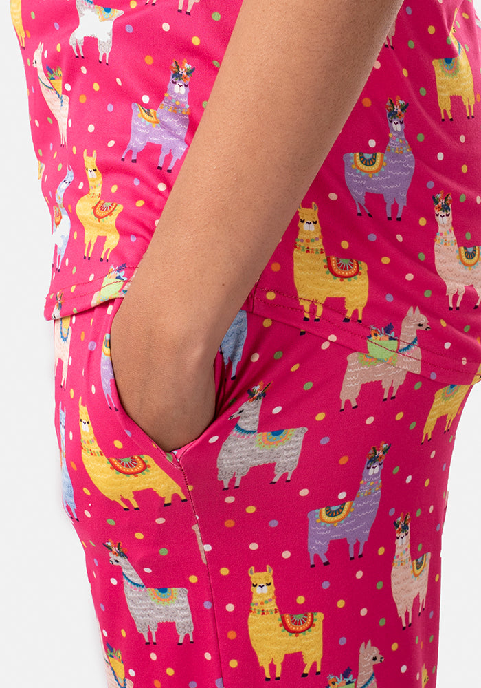 Jermaine Polka Dot Llama Print Pyjama Set