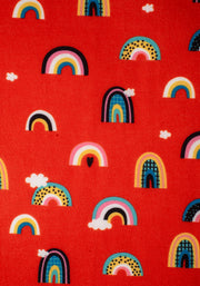 Children's Red Rainbow Print Dress (Jill)