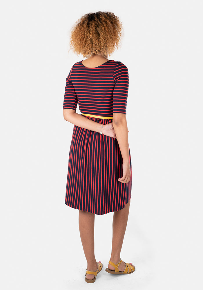Josephine Navy & Red Stripe Dress