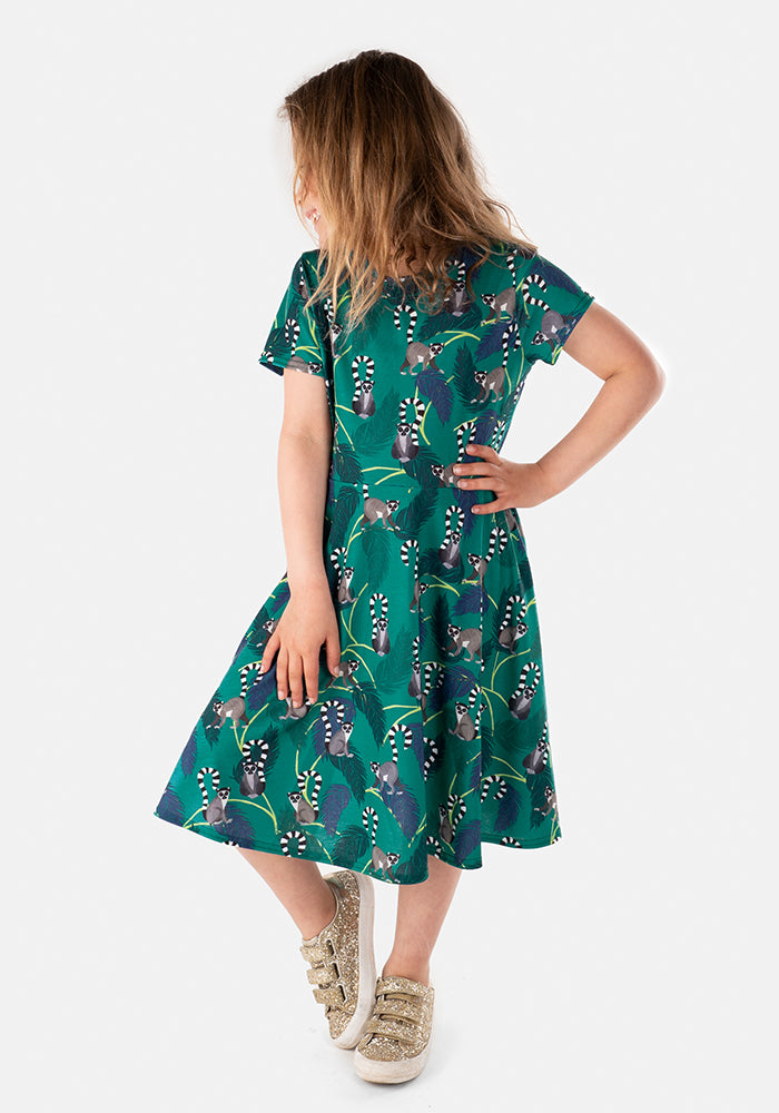Children's Lemur Print Dress (Julianne)