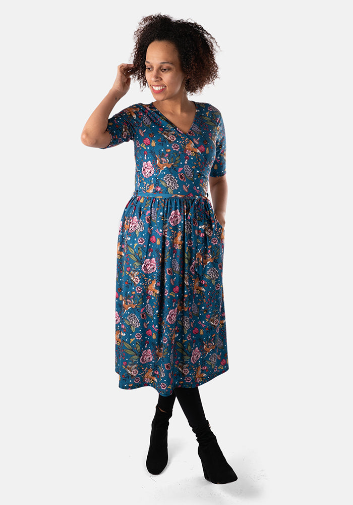 Kalani Woodland Print Midi Dress