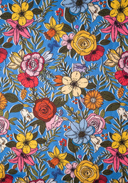 Kara Sketched Floral Print Midi Dress