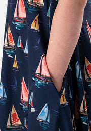 Children's Sailing Boat Print Dress (Karina)