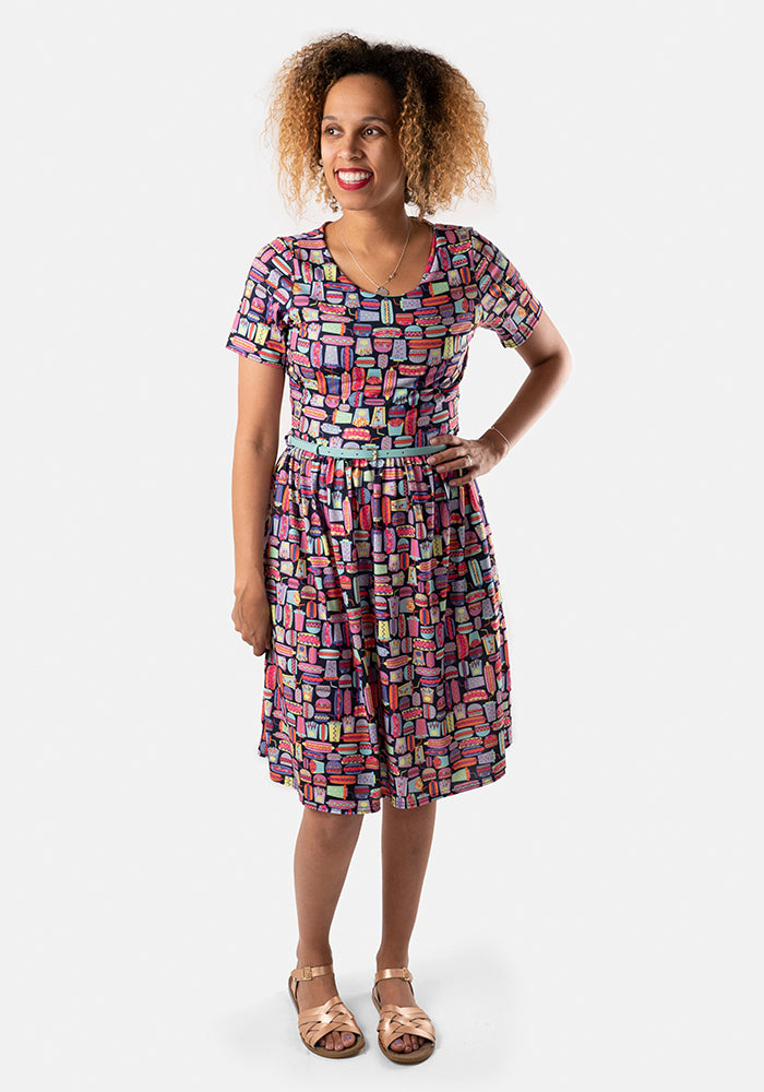 Katana Patterned Food Print Dress