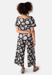 Kaylee Large Daisy Print Culotte Jumpsuit