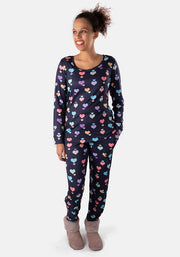 Keeva Geometric Heart Print Pyjama Set