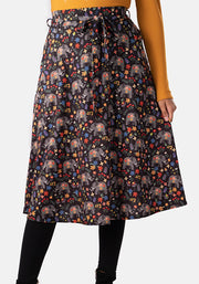 Kelsea Elephant Garden Print A-Line Skirt
