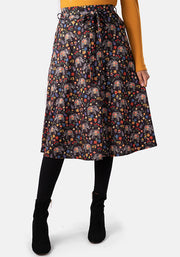 Kelsea Elephant Garden Print A-Line Skirt