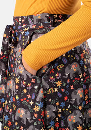 Kelsea Elephant Garden Print A-Line Skirt
