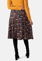 Kelsea Elephant Garden Print A-Line Skirt