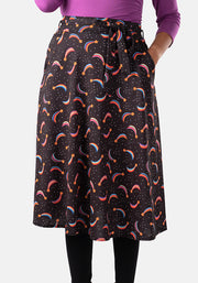 Kelsea Rainbow Star Print A-Line Skirt