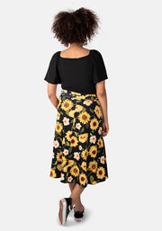 Black Square Neck Top