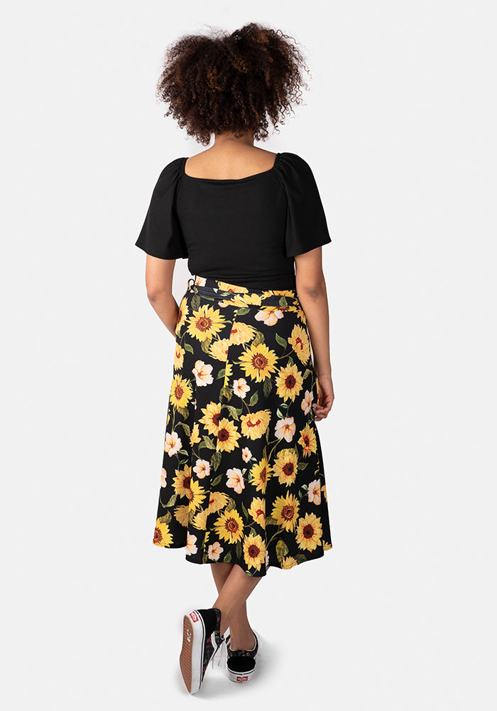 Black Square Neck Top