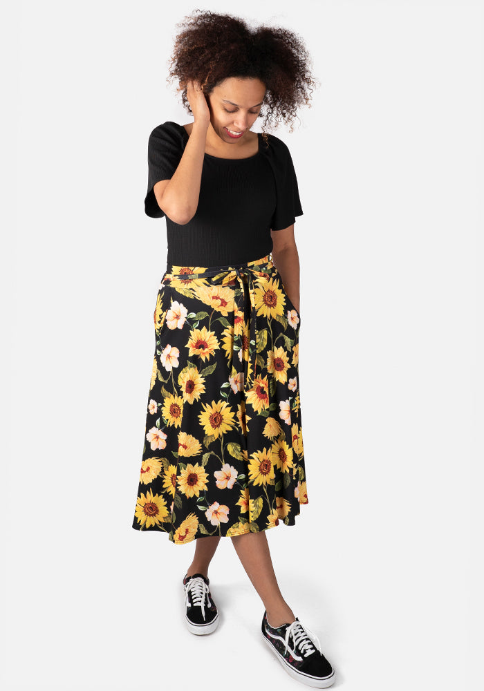 Black Square Neck Top