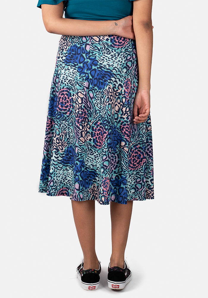 Kelsea Hybrid Animal Print A-Line Skirt