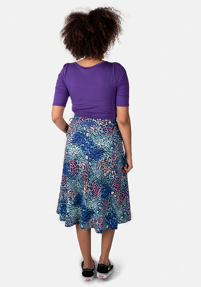 Kelsea Hybrid Animal Print A-Line Skirt