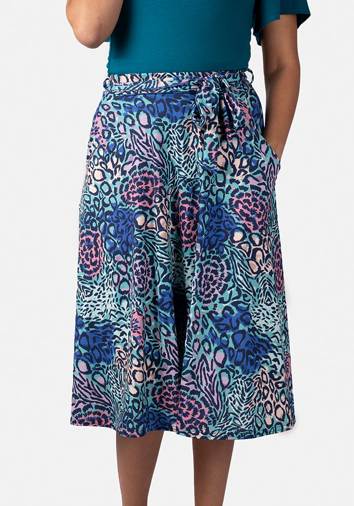 Kelsea Hybrid Animal Print A-Line Skirt