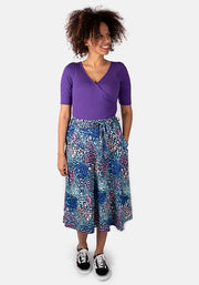Kelsea Hybrid Animal Print A-Line Skirt