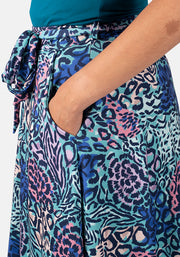 Kelsea Hybrid Animal Print A-Line Skirt