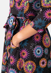 Kierston Colourful Starburst Print Midi Dress