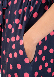 Kimber Pink Spot Print Midi Dress