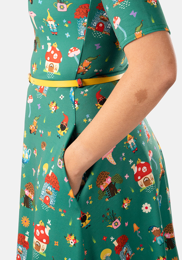 Laila Garden Gnomes Print Dress