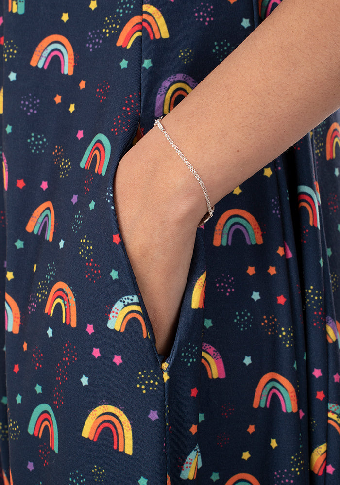 Larissa Rainbow Print Trapeze Dress