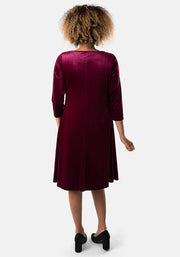Laurena Wine Velvet Dress