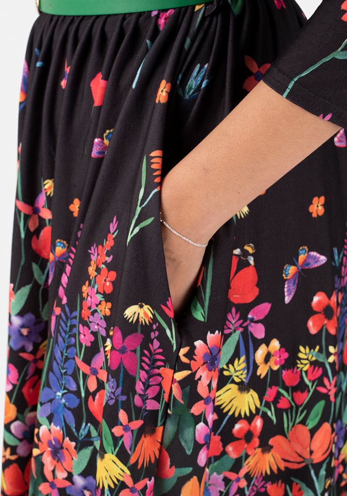 Leilani Floral Border Print Dress
