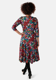 Letitia Mixed Floral Print Midi Dress
