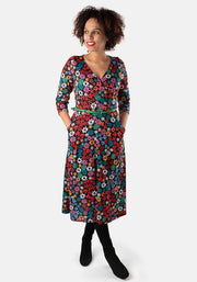 Letitia Mixed Floral Print Midi Dress