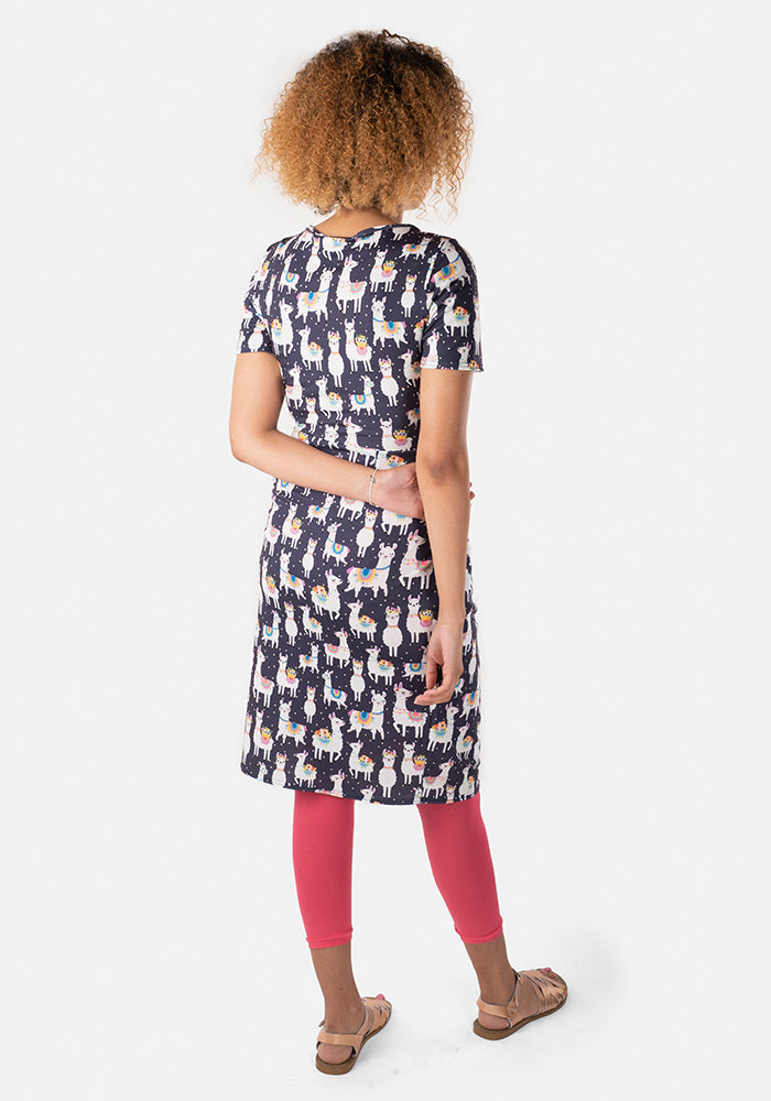 Lena Llama Print Dress