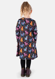 Children's Kitty Floral Print Dress (Lennon)