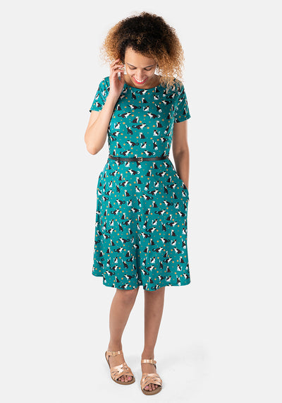 Leo Cat & Wool Print Dress