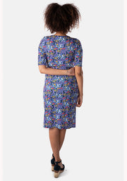 Leonie Purple Ditsy Print Dress