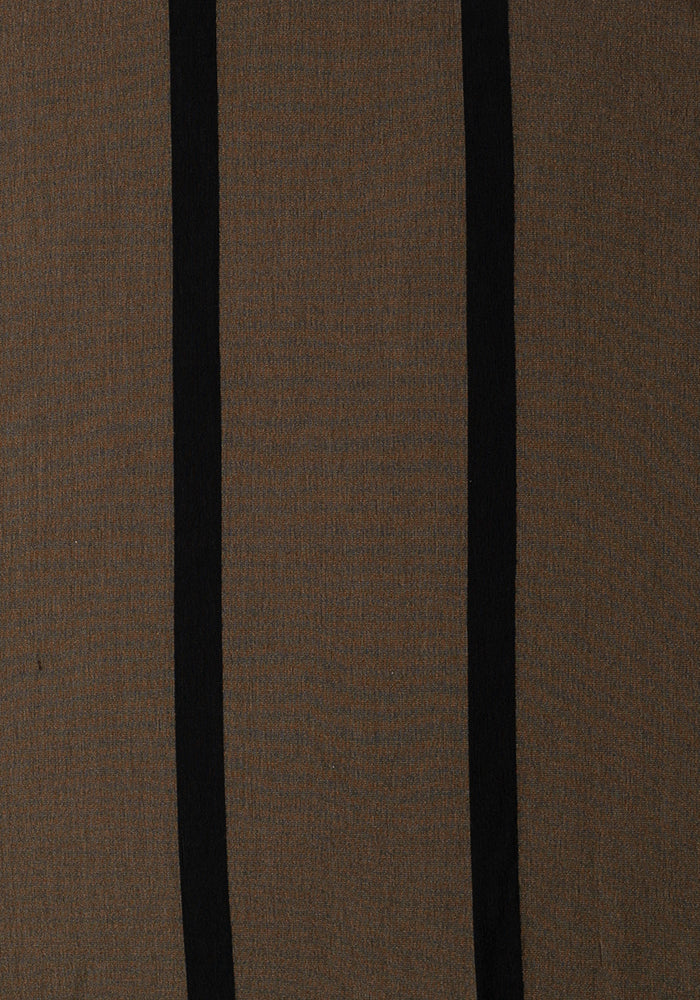 Leya Khaki & Black Stripe Midi Dress