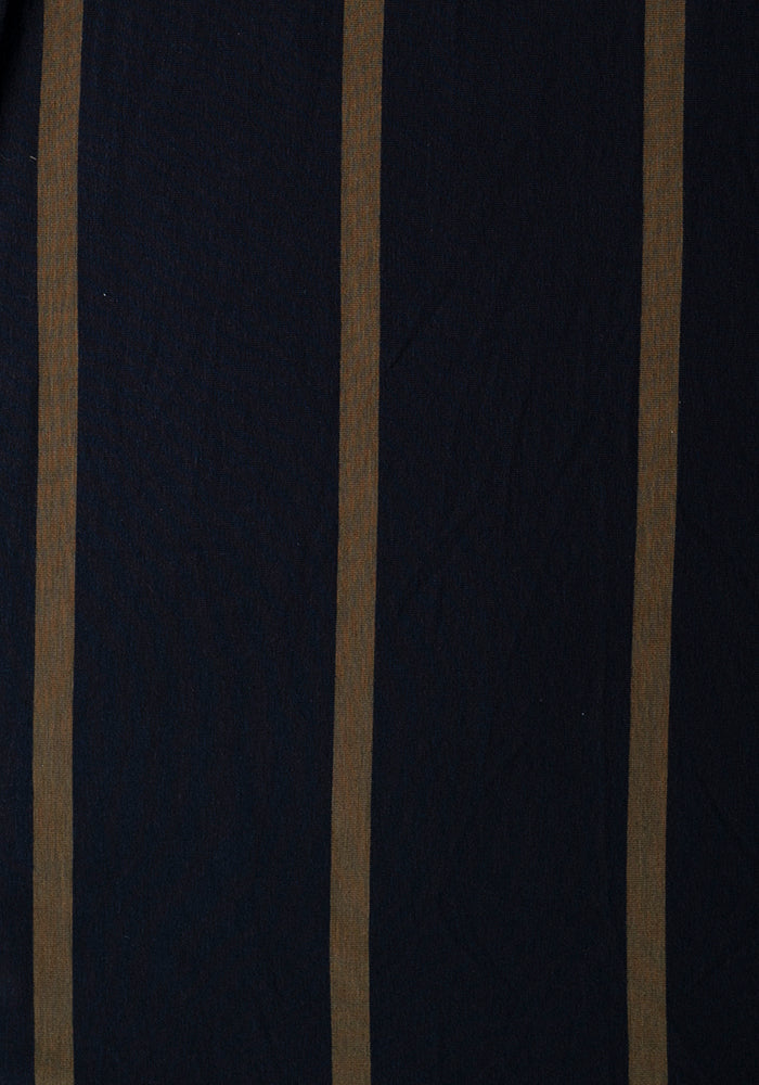 Leya Navy & Khaki Stripe Midi Dress