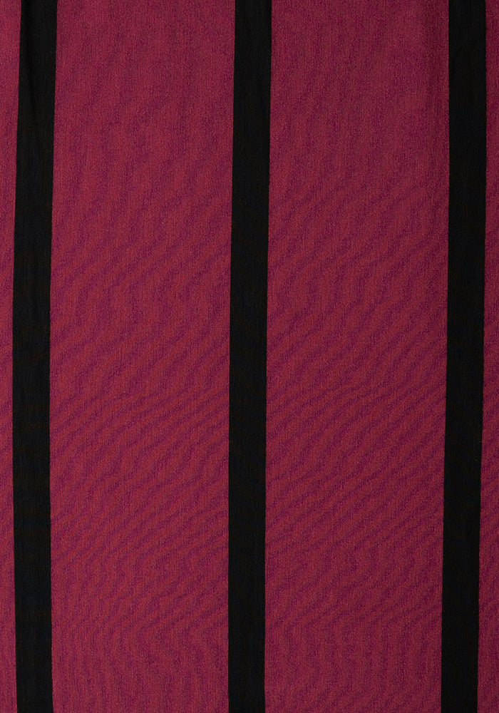 Leya Wine & Black Stripe Midi Dress