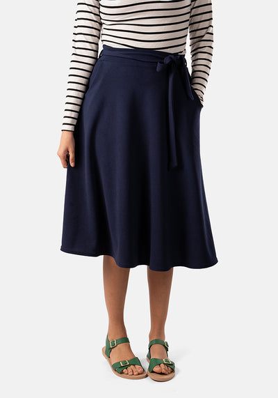 Lilia Navy A-Line Skirt