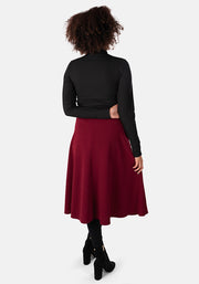 Lilia Wine A-Line Skirt