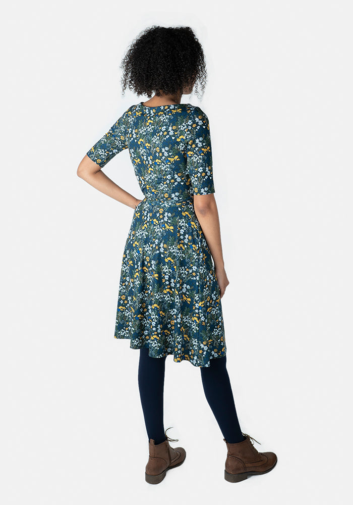 Lilith Blue & Yellow Floral Dress