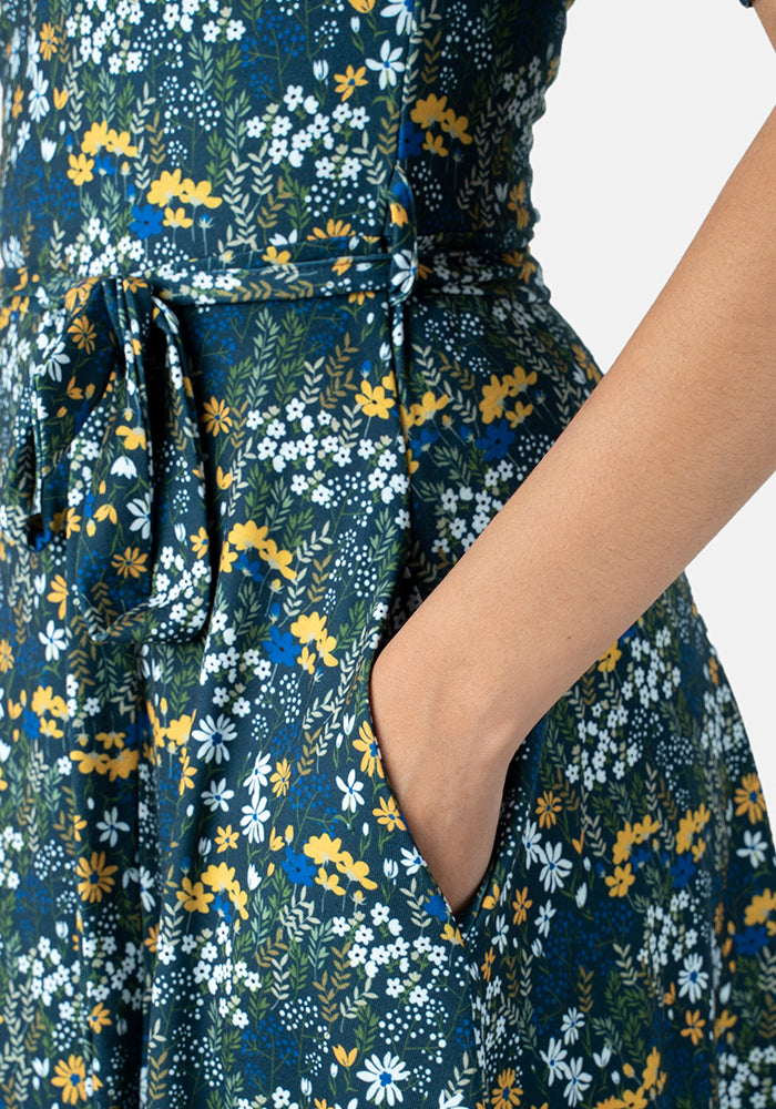 Lilith Blue & Yellow Floral Dress